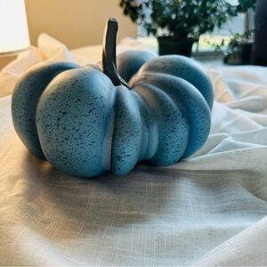 NIB Fall decor - resin pumpkin, slate blue.